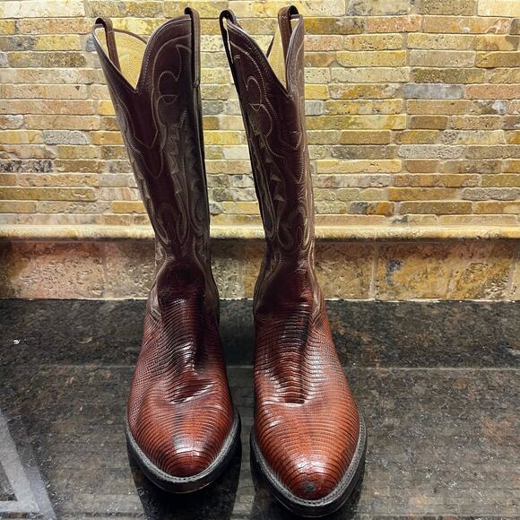 Vintage Panhandle Slim Leather Western Lizard Cowboy Boots Sz 6.5 - Picture 4 of 10